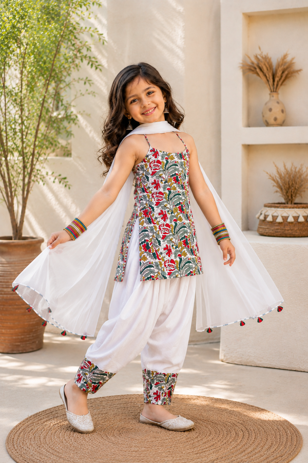 Kids Artisan Print Cotton Blend Ethnic Three-Piece Set