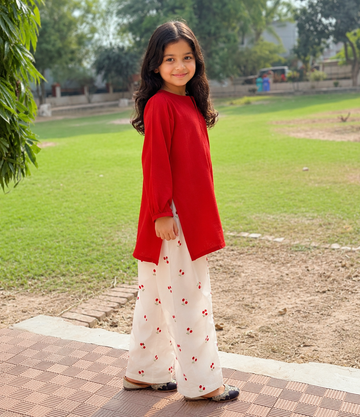 Kids Elegant Floral Print Salwar Kurta Co-Ord Set