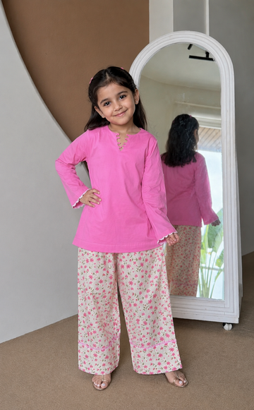 Girls Designer Floral Salwar Kurta Co-Ord Set