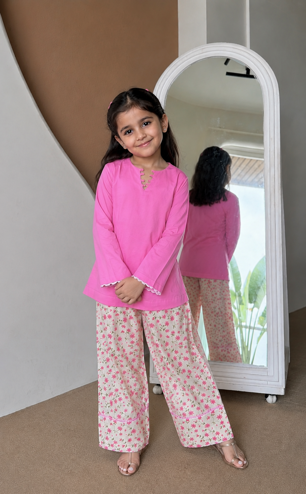 Girls Designer Floral Salwar Kurta Co-Ord Set
