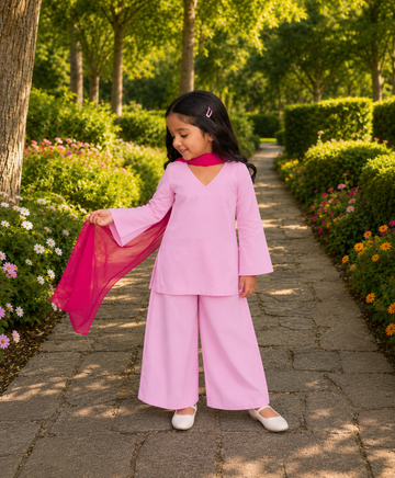 Girls Blossom Pink Festive Wear