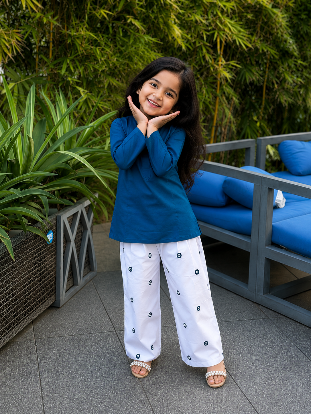 Girls Ocean Breeze Ethnic Outfit