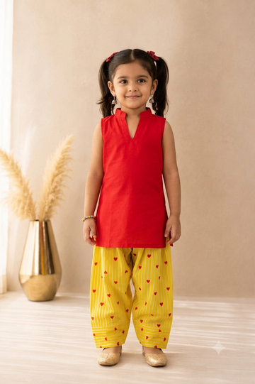 Girls Festive Fusion Ethnic Co-Ord Outfit