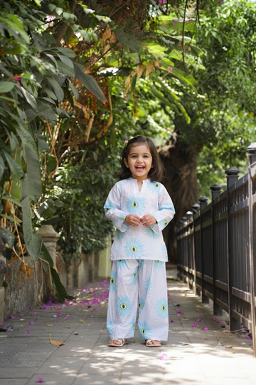 Girls Bloom Print Cotton Blend Ethnic Co-Ord Set