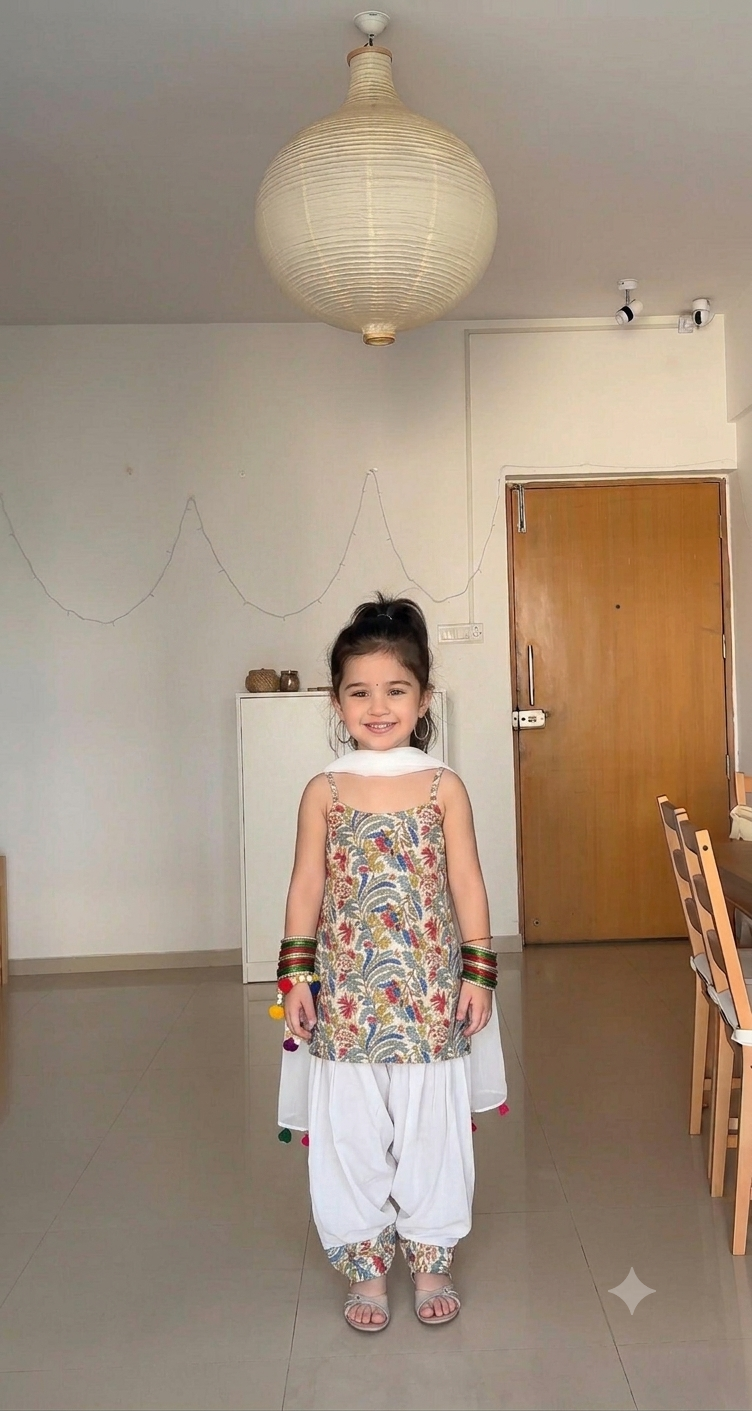 Kids Artisan Print Cotton Blend Ethnic Three-Piece Set