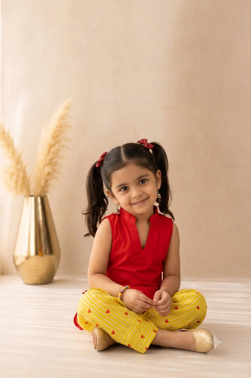 Girls Festive Fusion Ethnic Co-Ord Outfit
