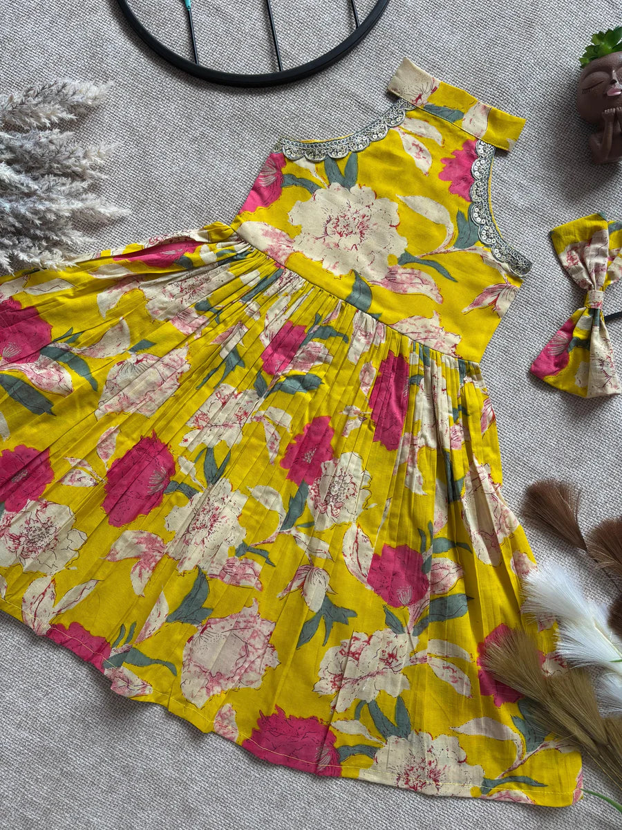 Sunshine Bloom Floral Gown